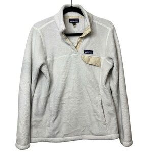 Patagonia Women's Medium Re-Tool Snap-T Pullover Jacket Fleece White M